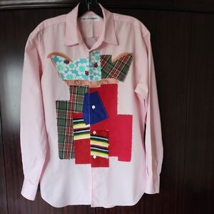 Comme des Garcons Pink Patchwork Men's Shirt